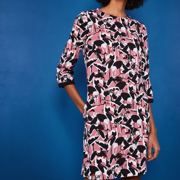 TED BAKER crane print jersey shift dress - Picture 8 of 8